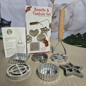 Nordic Ware Rosette & Timbale Set - Silver with Wood Handle